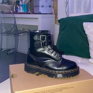 Womens Dr. Martens 1460 8-Eye Bex Buckle Boot Blac